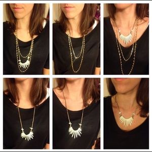 Stella and Dot Zuni Layering Necklace Gold/Stone